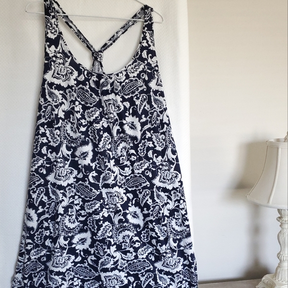 Lauren Ralph Lauren Beach Cover Up Cotton Size 2X Navy White - Picture 2 of 10